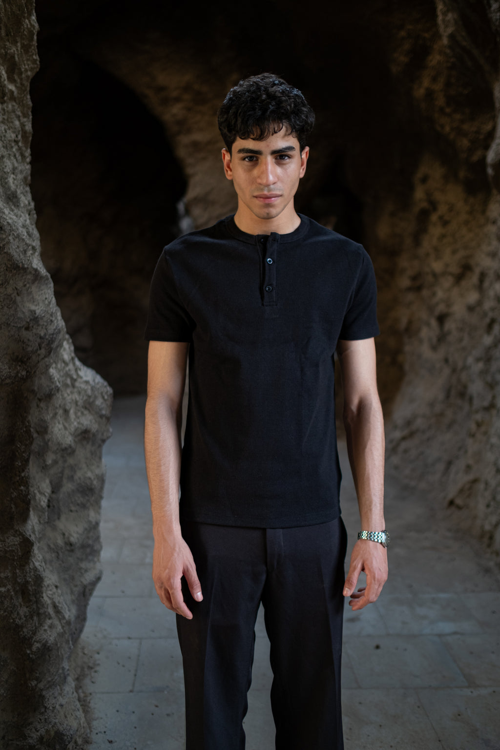 Black Henley T-shirt