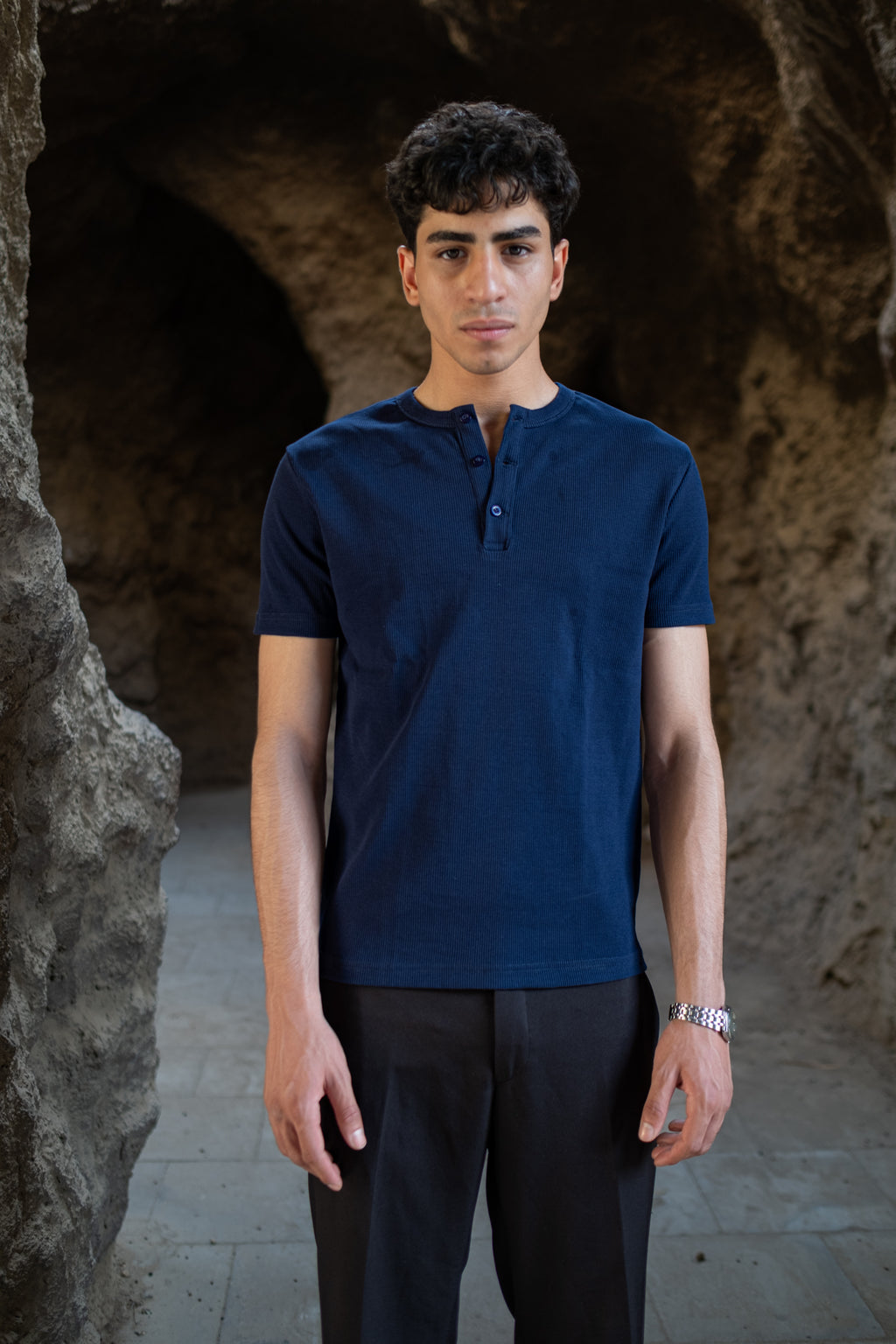 Navy Henley T-shirt