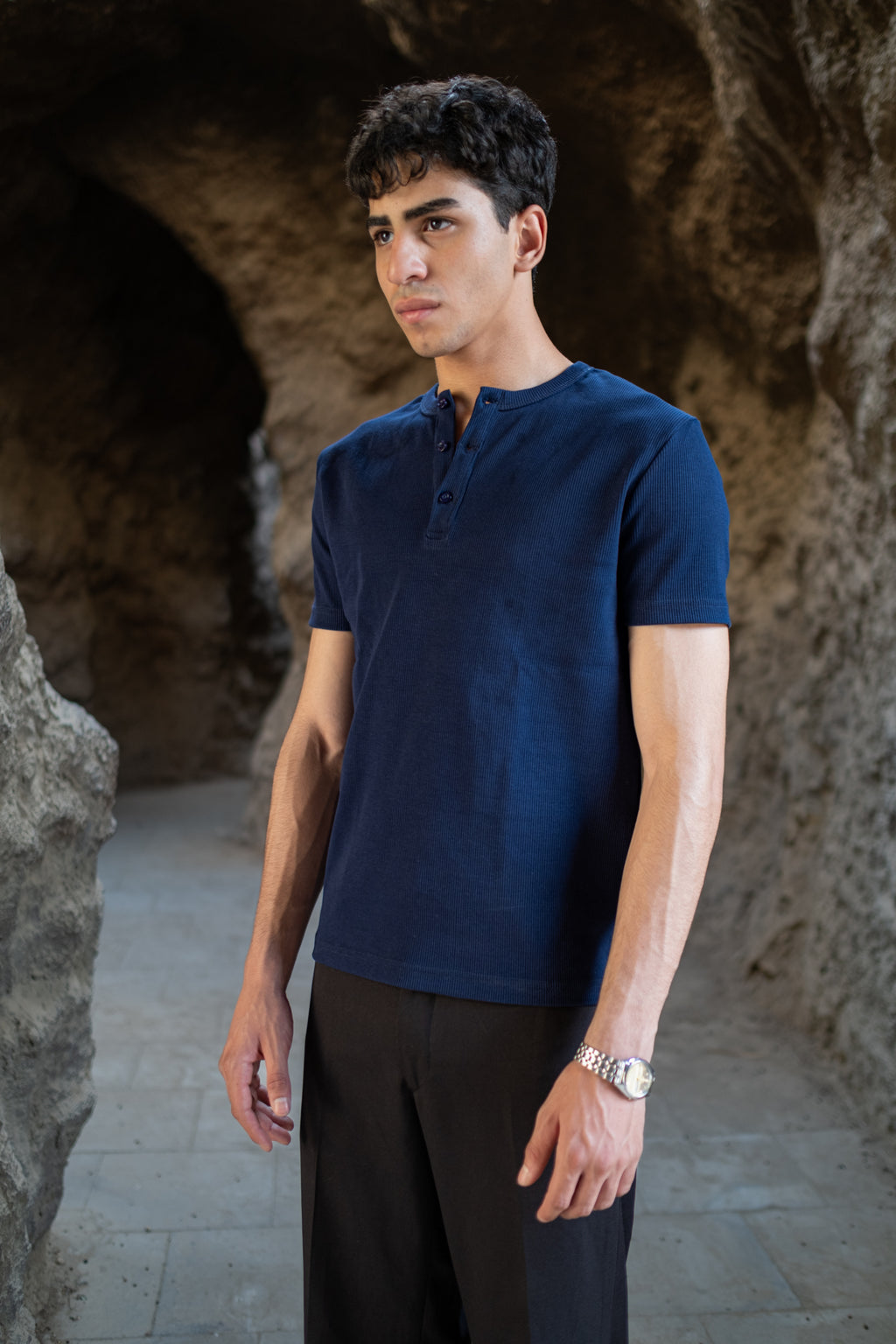 Navy Henley T-shirt