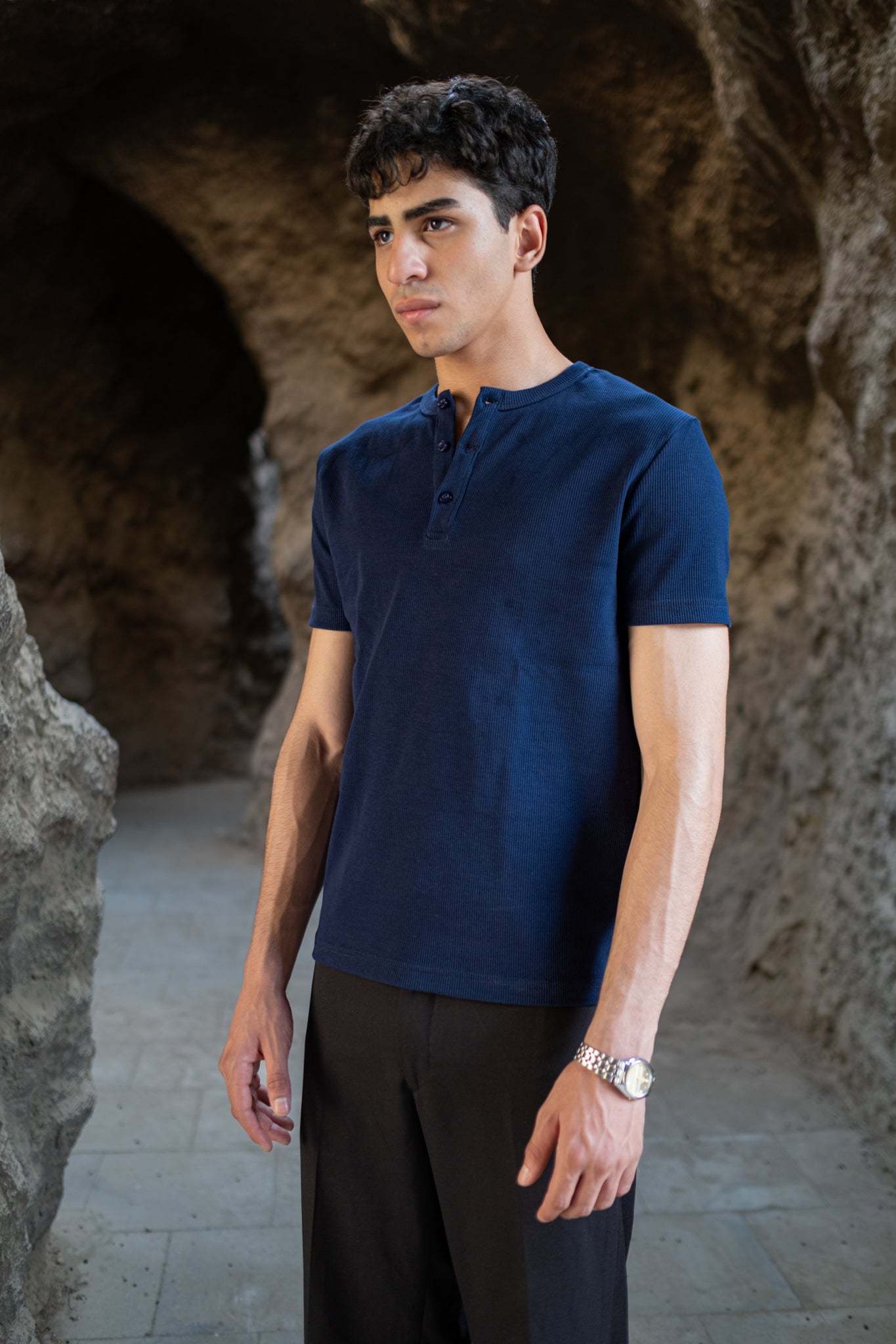 Navy Henley T-shirt