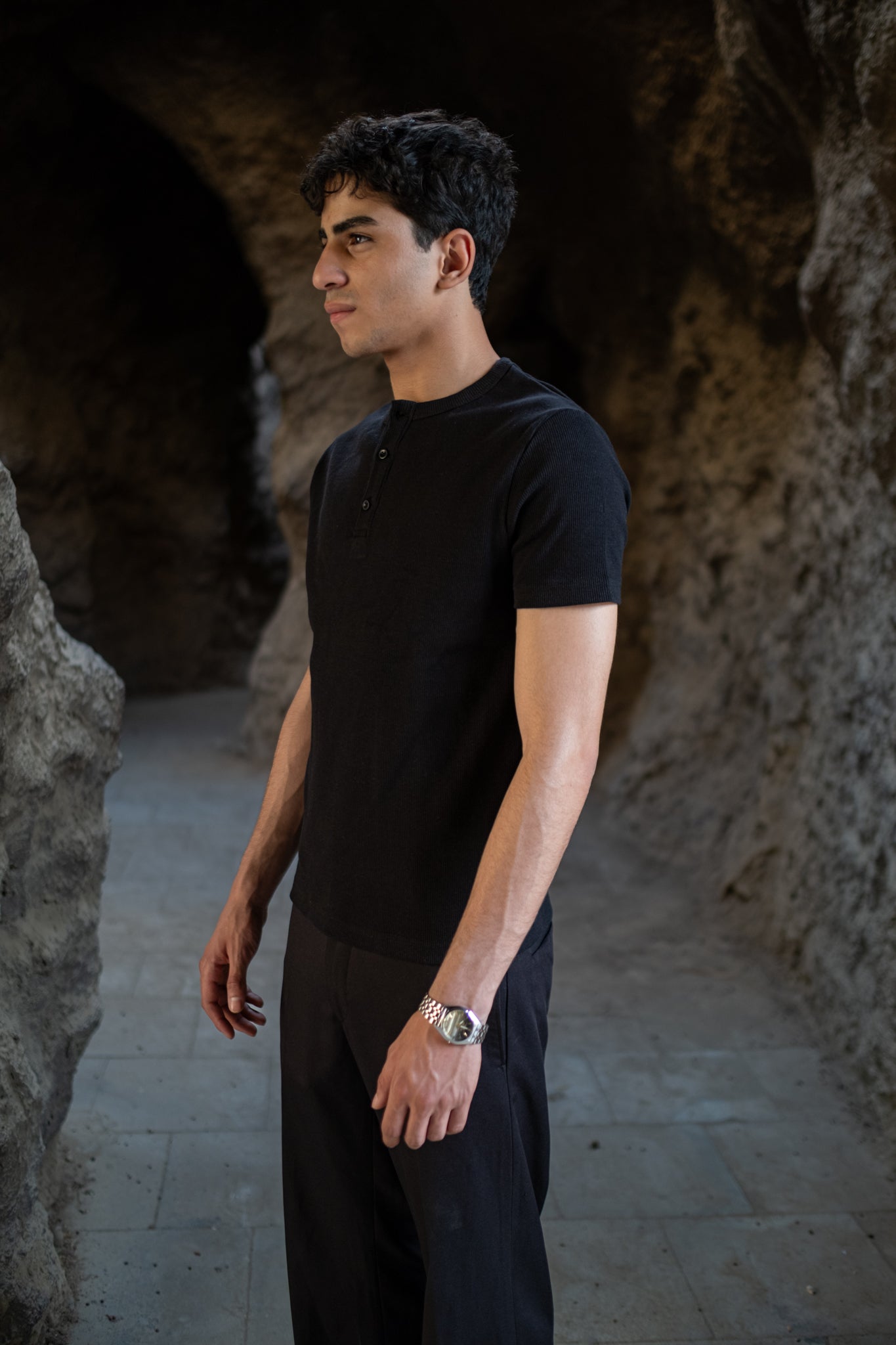 Black Henley T-shirt