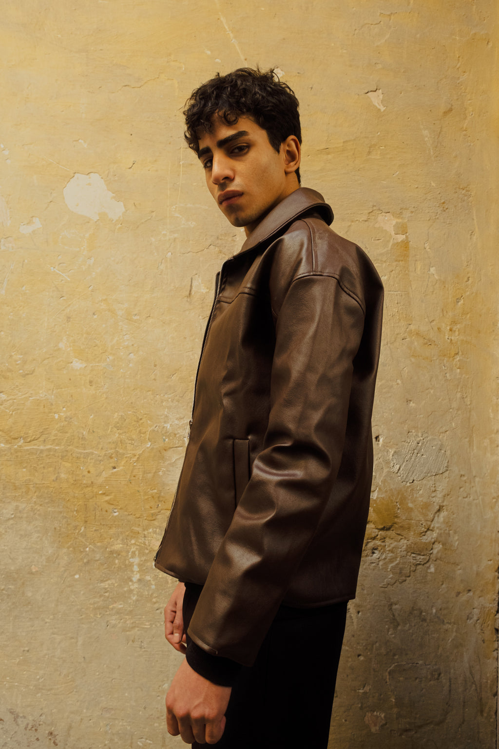 Leather jacket Brown