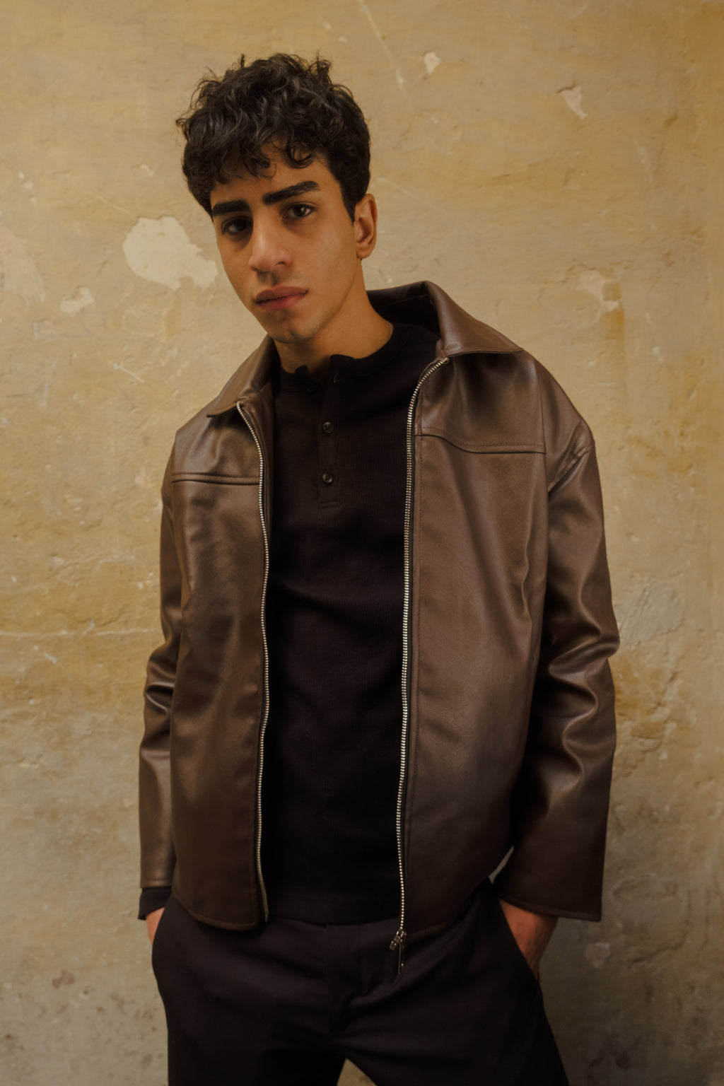 Leather jacket Brown