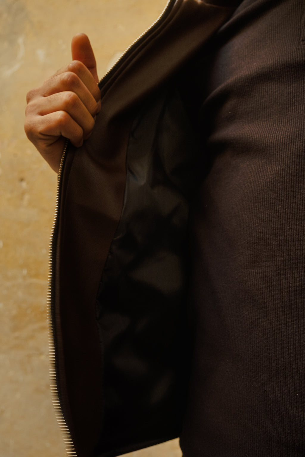 Leather jacket Brown