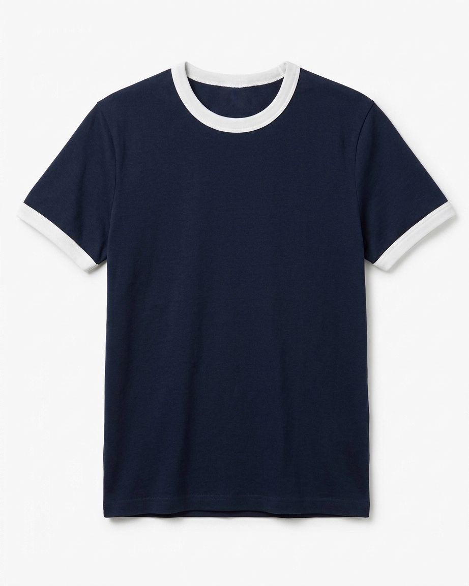 PREMIUM RINGER NAVY T-SHIRT